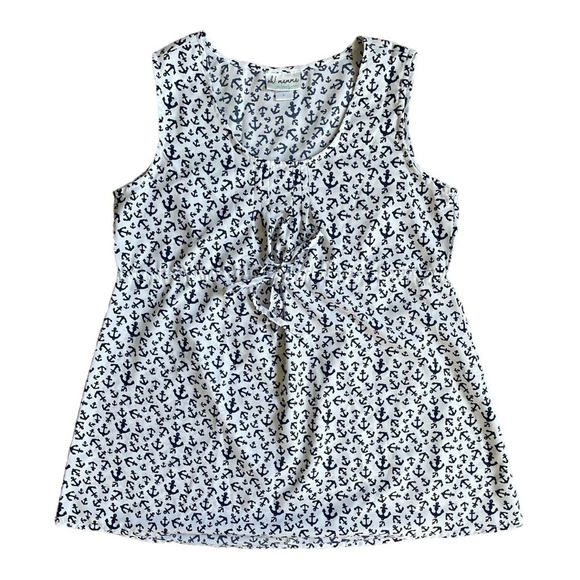 Oh! Momma Maternity Sleeveless Anchor Print Blouse | Large - Picture 2 of 5